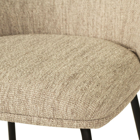 Anders Steel Frame Counter Stool – Pebble Upholstery with Black Legs