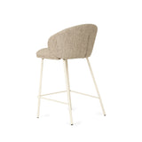 Anders Steel Frame Counter Stool – Pebble Upholstery with White Legs