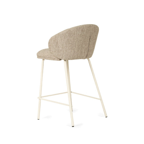 Anders Steel Frame Counter Stool – Pebble Upholstery with White Legs