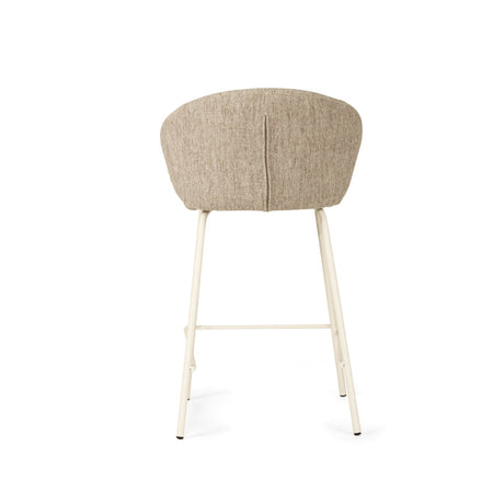 Anders Steel Frame Counter Stool – Pebble Upholstery with White Legs