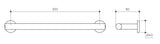 Argia Hand Towel Rail 300 drawing