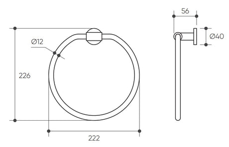 Argia Hand Towel Ring drawing