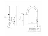 Argia Kitchen Mixer with Round Spout drawing