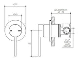 Argia Shower/Wall Mixer Lead Free drawing