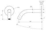 Argia Wall Basin/Bath 180 Curved Spout drawing