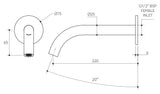 Argia Wall Basin/Bath 220 Curved Spout drawing