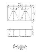 Arte Argent Gold Kitchen Sink 76D (760x450x220)