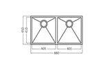 Arte Brushed Gold Kitchen Sink 88D (880x450x220)