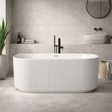 Attica HAVANA BTW Multi-fit Fluted Bathtub With Overflow (1500/1700mm) (Matte White/ Gloss White)