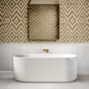 Attica HAVANA Fluted Bathtub With Overflow (1500/1700mm) (Matte White/ Gloss White)