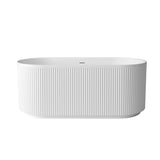Attica HAVANA Fluted Bathtub With Overflow (1500/1700mm) (Matte White/ Gloss White)