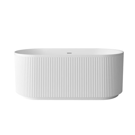 Attica HAVANA Fluted Bathtub With Overflow (1500/1700mm) (Matte White/ Gloss White)