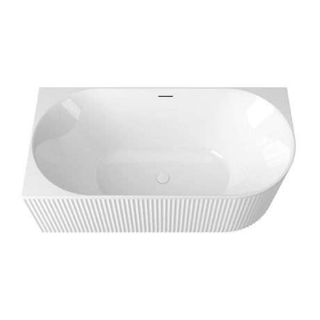 Attica HAVANA Left Corner Fluted Bathtub With Overflow (1500/1700mm) (Gloss White)