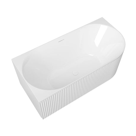 Attica HAVANA Left Corner Fluted Bathtub With Overflow (1500/1700mm) (Gloss White)