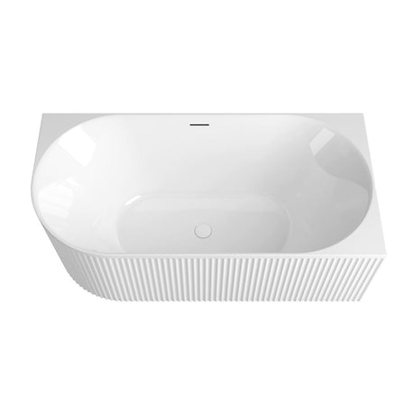 Attica HAVANA Right Corner Fluted Bathtub With Overflow (1500/1700mm) (Gloss White)
