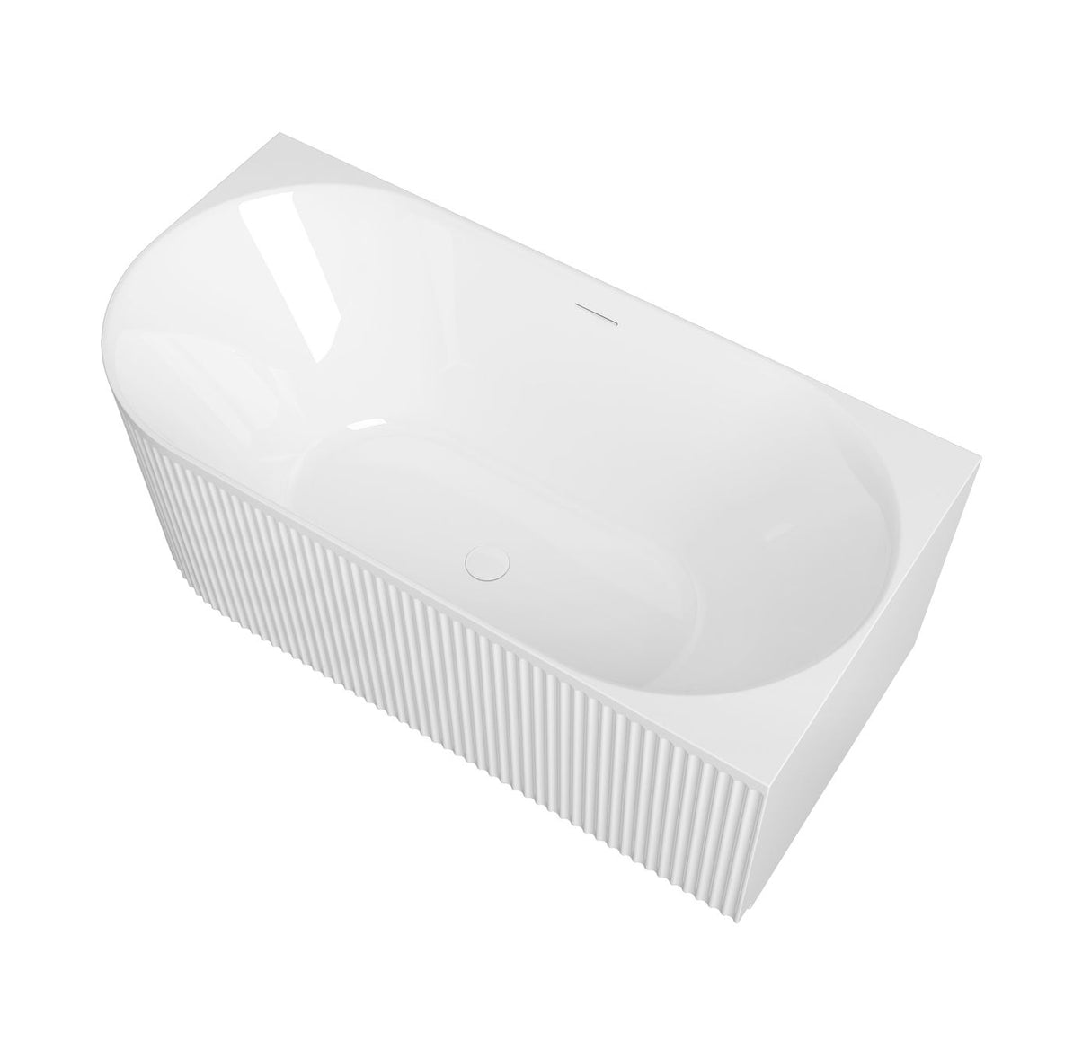 Attica HAVANA Right Corner Fluted Bathtub With Overflow (1500/1700mm) (Gloss White)