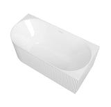 Attica HAVANA Right Corner Fluted Bathtub With Overflow (1500/1700mm) (Gloss White)