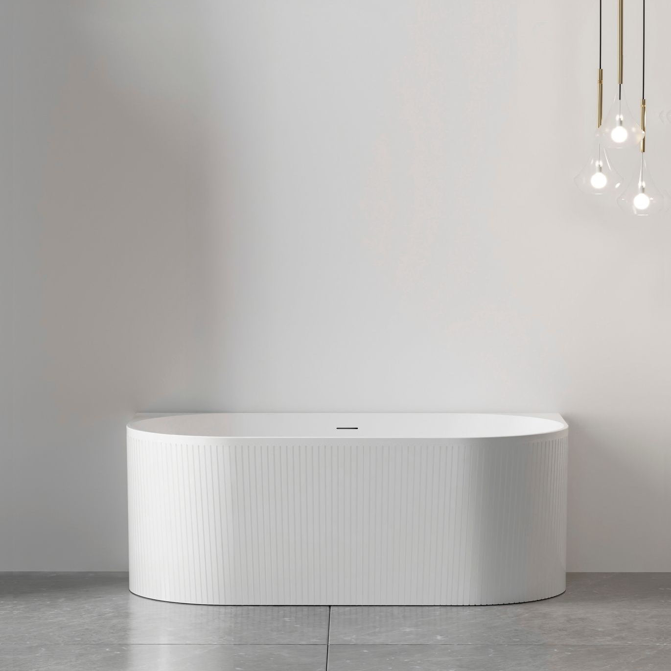 Attica NOOSA Back to Wall MULTIFIT Bath With Overflow Matte White 