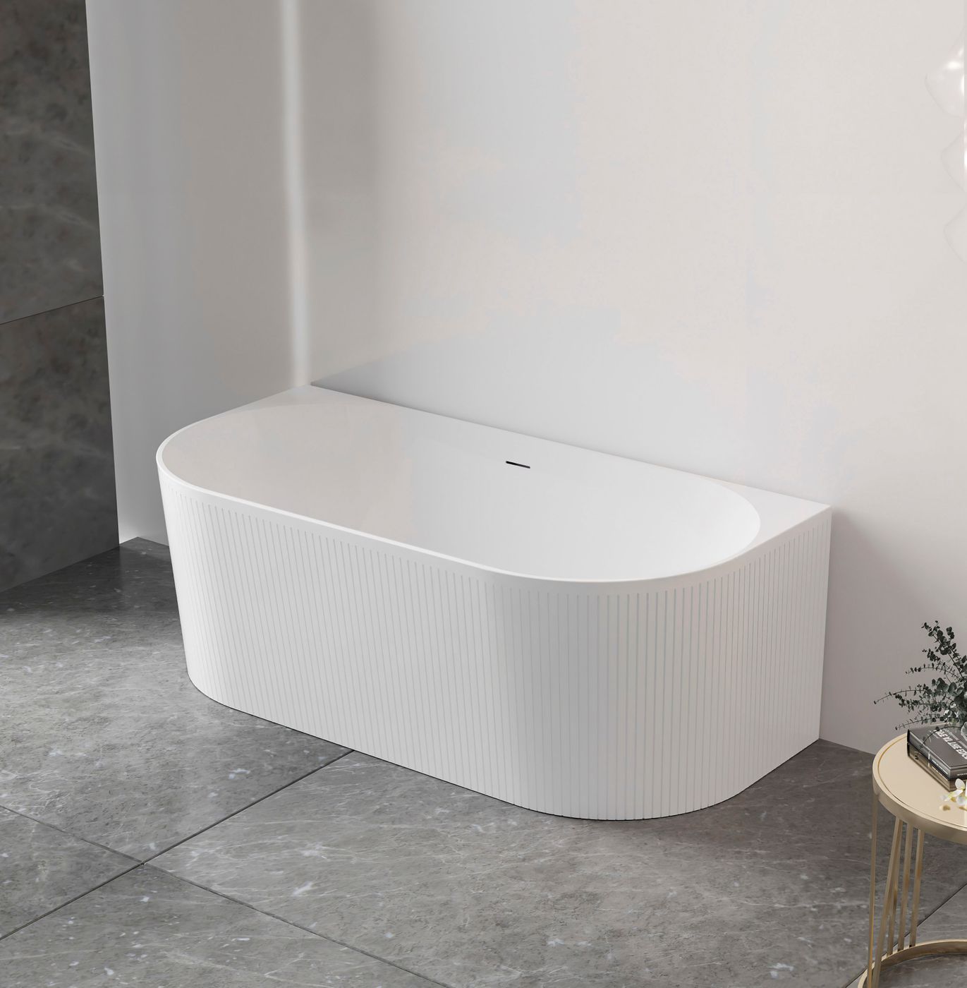 Attica NOOSA Back to Wall MULTIFIT Bath With Overflow Matte White