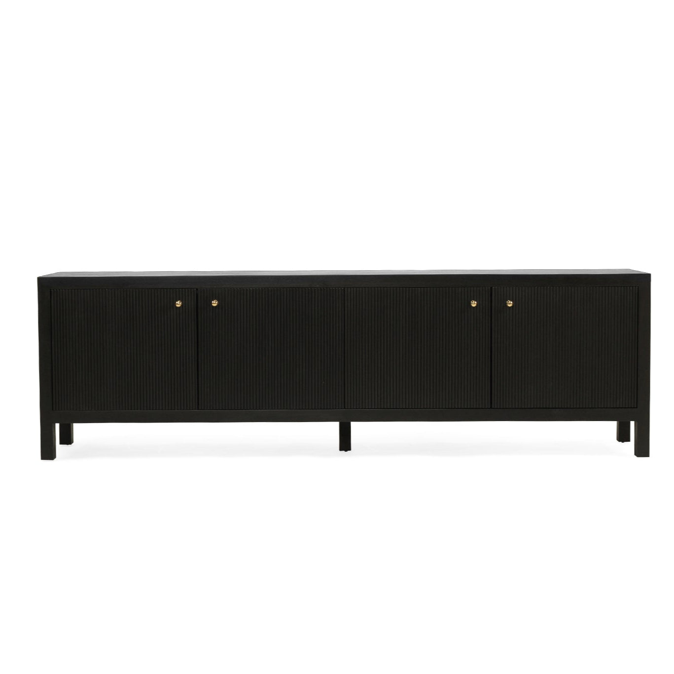 Audrey Solid Teak Wood  Entertainment Unit – 2m – Black