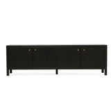 Audrey Solid Teak Wood  Entertainment Unit – 2m – Black