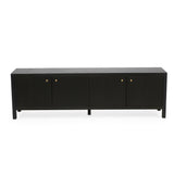 Audrey Solid Teak Wood  Entertainment Unit – 2m – Black