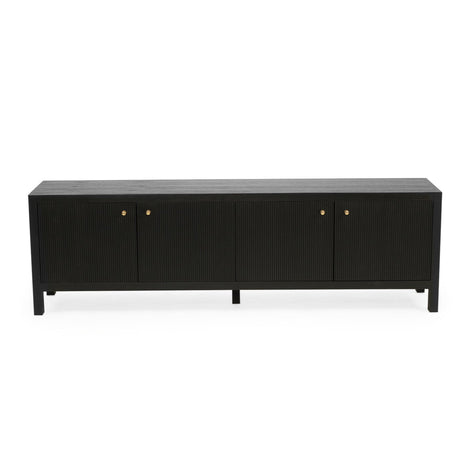 Audrey Solid Teak Wood  Entertainment Unit – 2m – Black