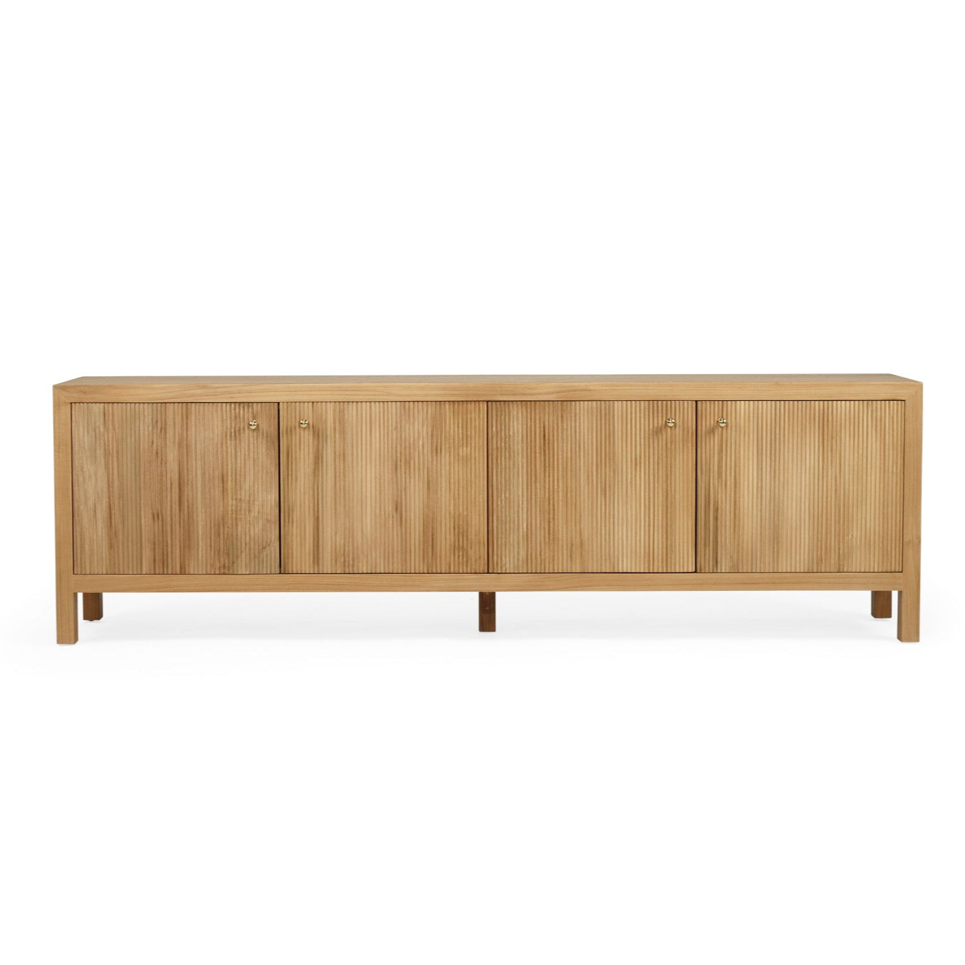 Audrey Solid Teak Wood  Entertainment Unit – 2m – Natural