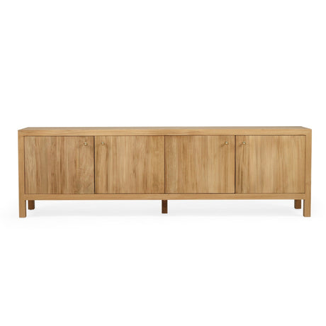 Audrey Solid Teak Wood  Entertainment Unit – 2m – Natural