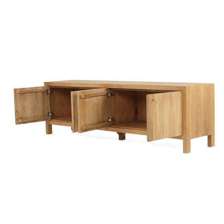 Audrey Solid Teak Wood  Entertainment Unit – 2m – Natural