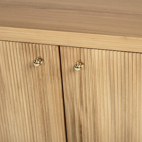 Audrey Solid Teak Wood  Entertainment Unit – 2m – Natural