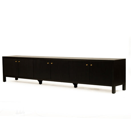 Audrey Solid Teak Wood  Entertainment Unit – 3m – Black