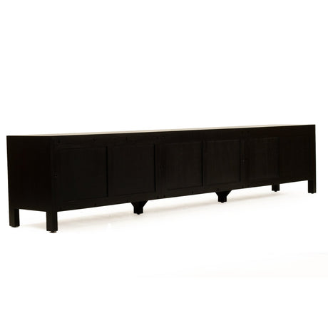 Audrey Solid Teak Wood  Entertainment Unit – 3m – Black