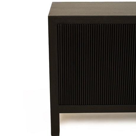 Audrey Solid Teak Wood  Entertainment Unit – 3m – Black