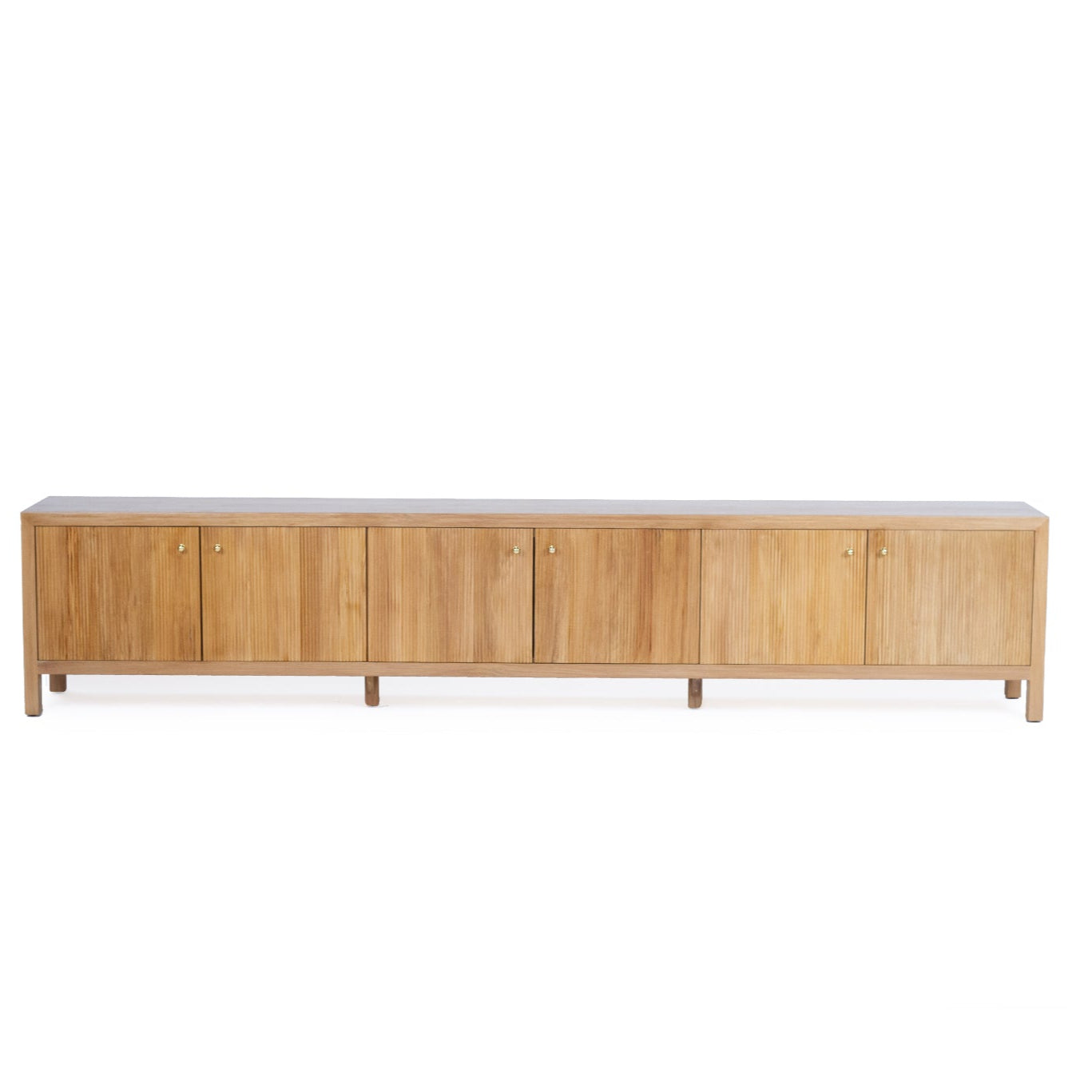 Audrey Solid Teak Wood  Entertainment Unit – 3m – Natural