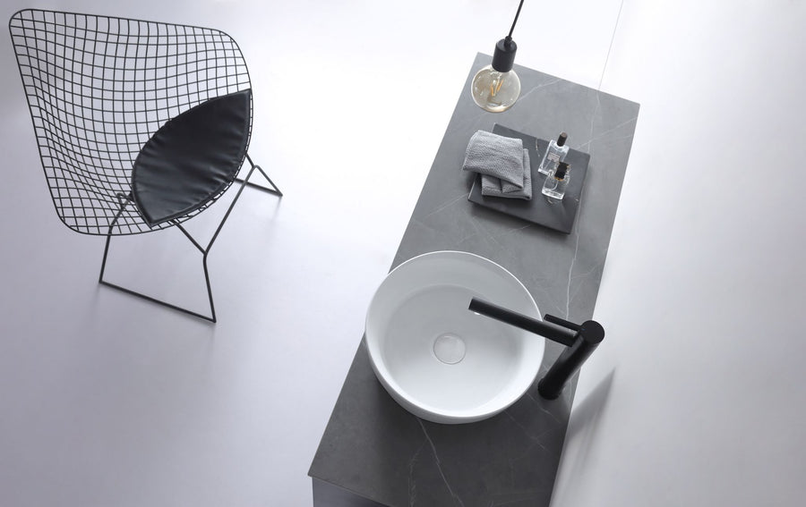 Aulic GARDINIER Semi Inset Basin Gloss White (Round:405x405x120)