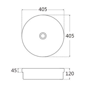 Aulic GARDINIER Semi Inset Basin Gloss White (Round:405x405x120)
