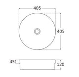 Aulic GARDINIER Semi Inset Basin Gloss White (Round:405x405x120)