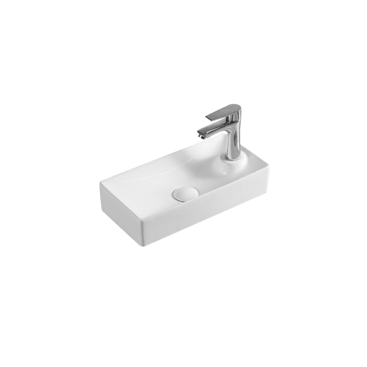 Aulic TYRRELL Ceramic Basin Gloss White (Regtangle: 445x200x95)
