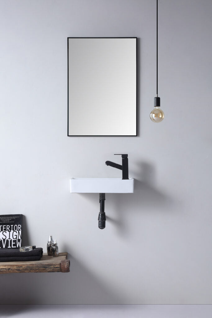 Aulic TYRRELL Ceramic Basin Gloss White (Regtangle: 445x200x95)