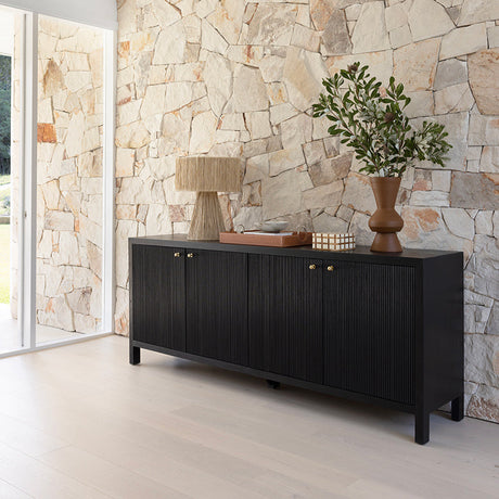Aurelia 4 Door Teak Sideboard - 2.0m - Black