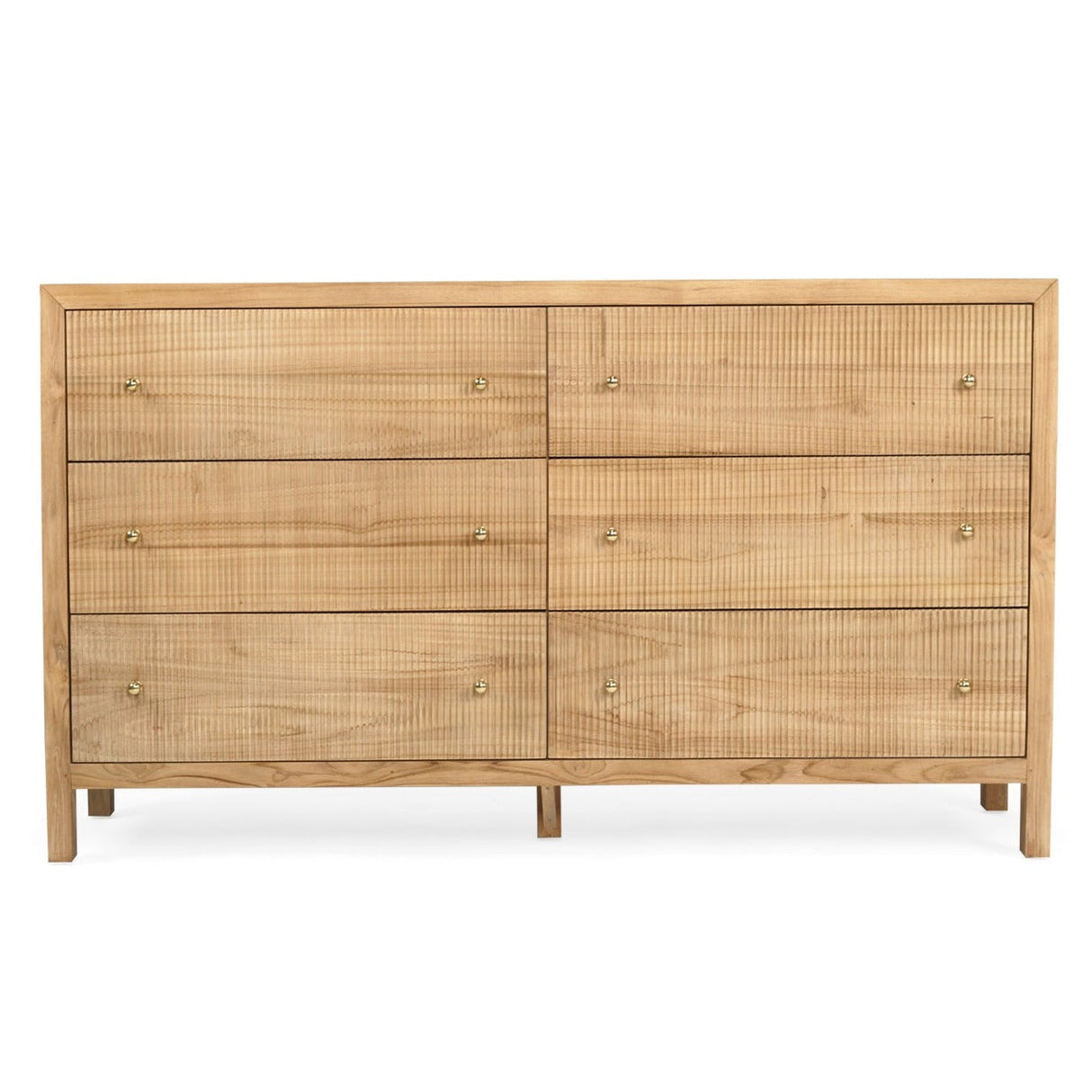 Aurelia Chest Of  Teak Drawers - 1.6m - Natural
