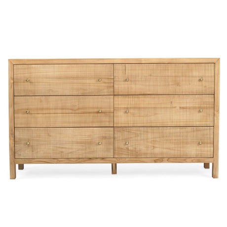 Aurelia Chest Of  Teak Drawers - 1.6m - Natural