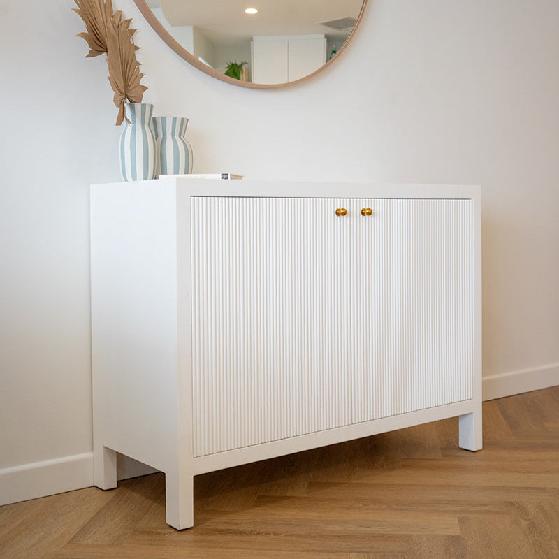 Aurelia Teak 2 Door Sideboard - 1.1m - White
