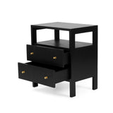 Aurelia Teak Black Bedside Table - 0.6m