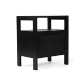 Aurelia Teak Black Bedside Table - 0.6m