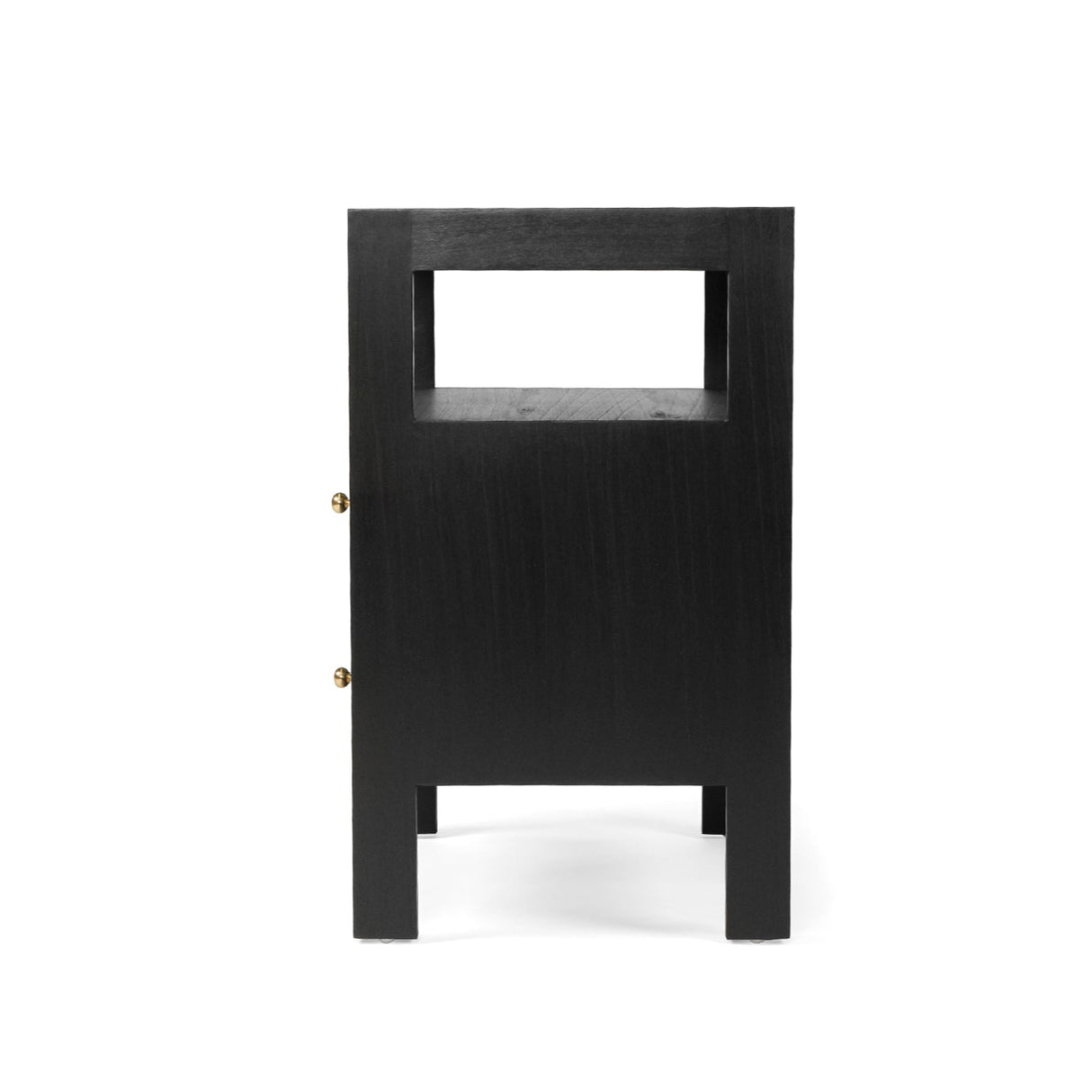 Aurelia Teak Black Bedside Table - 0.6m
