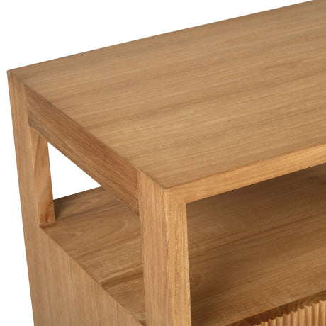 Aurelia Teak Natural Bedside Table - 0.6m