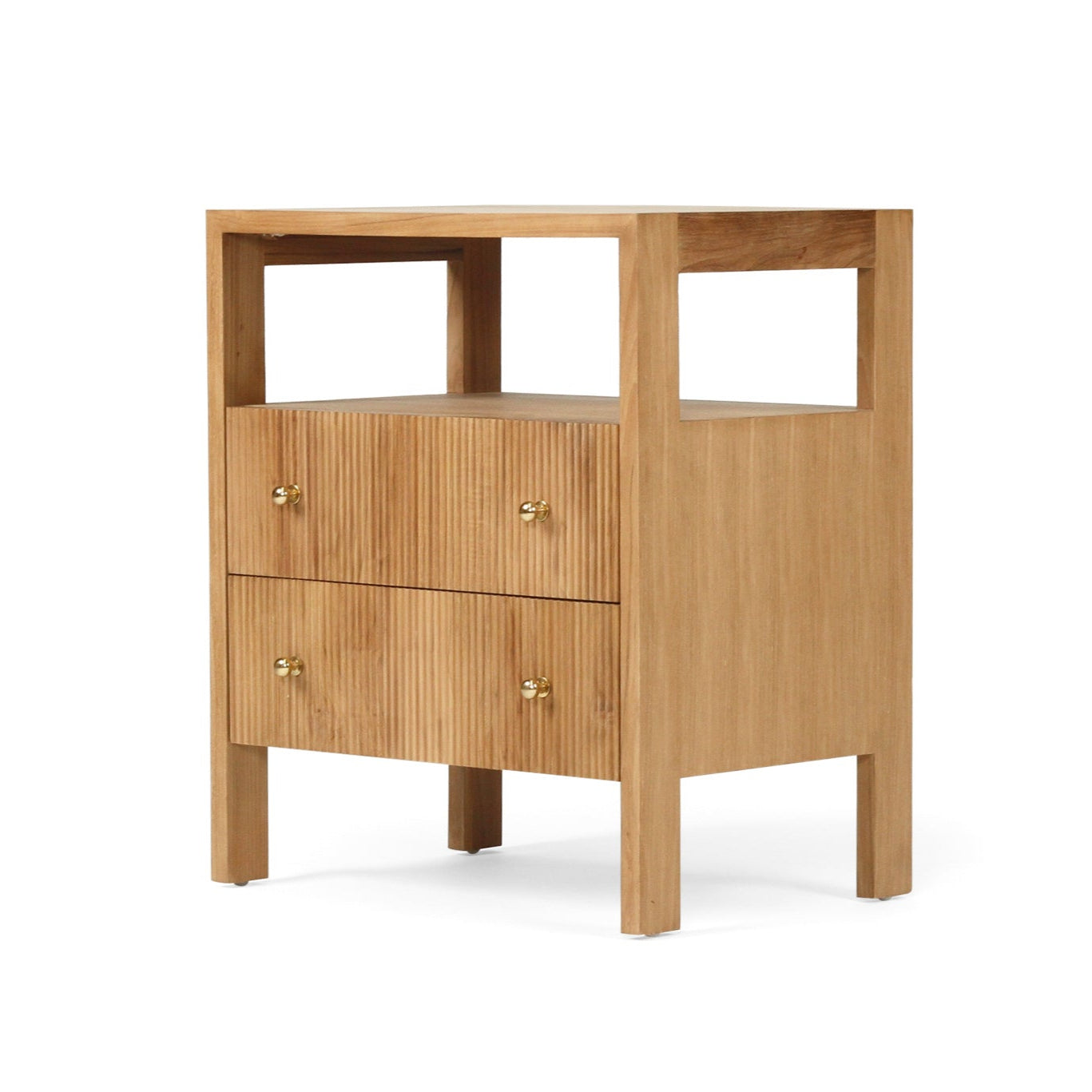 Aurelia Teak Natural Bedside Table - 0.6m