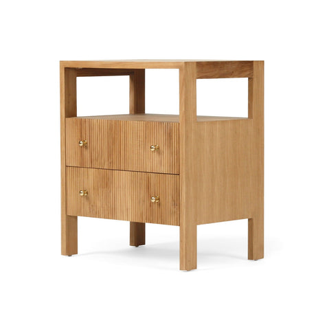 Aurelia Teak Natural Bedside Table - 0.6m